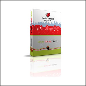 May include: A box with a green, red, and white design. The box has the text "Pest Control Edition" and "Local Social Deals" on it. The box is a software product.