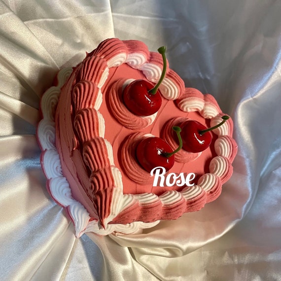 Fake Cake Jewelry Box With Mirror - Vintage Cherry Decor - “the