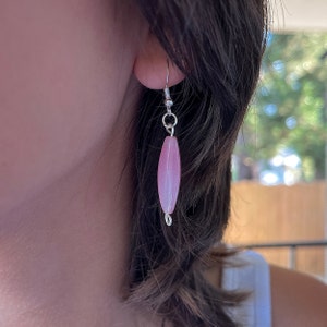 Boho Rose Quartz Handmade Earrings, 925 Sterling Silver Earrings, Handmade Boho Earrings
