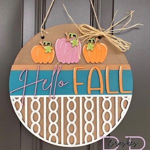 Hello Fall | Door Hanger | Pumpkin | Fall Door Hanger |