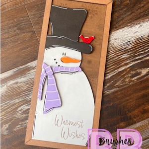 Snowman Sign | Leaning Sign | Christmas Decor | Snowman Decor | Winter Sign | Shelf Sitter | Cardinal Decor | Home Decor | Housewarming Gift