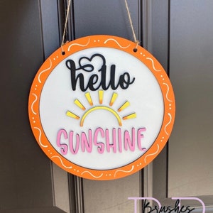 Hello Sunshine | Door Hanger | Door Decor | Summer Door Hanger | Housewarming Gift | Summer Decor | Welcome Sign | Door Sign