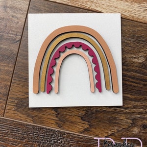 Rainbow Interchangeable | Tiered Tray | Shelf Sitter | Decor | Fall