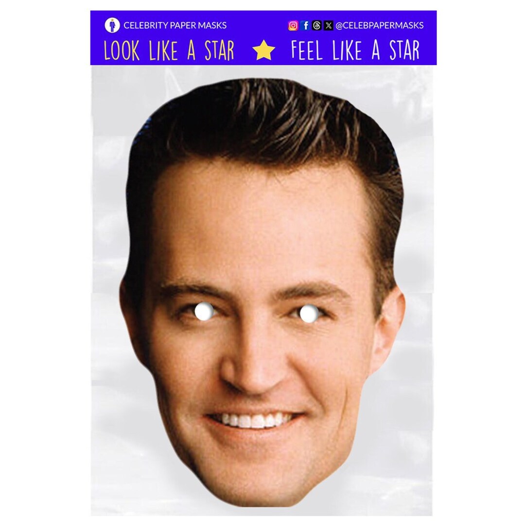 Matthew Perry - Chandler Bing Celebrity Face Mask - Etsy