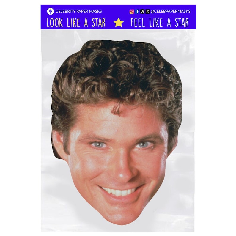 David Hasselhoff - the Hoff Celebrity Face Mask - Etsy