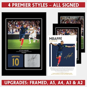 Kylian Mbappe Signed Photo Poster, France Team, Autographed Print Gifts, Sports Poster, Football Player Poster, Soccer Wall Art Posters