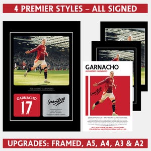 Alejandro Garnacho Signed Photo Poster, Footballer Print, Soccer Gifts, Autographed Sports Poster, Football Poster Soccer Wall Art Bedroom