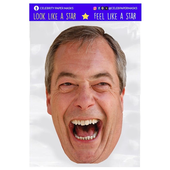 Nigel Farage Celebrity Face Mask Nigel Farage Celebrity Face Mask