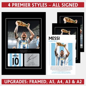 Lionel Messi Autographed Poster, Argentina Signed Football Print Gifts, Photo Poster, Player Poster, Soccer Wall Art