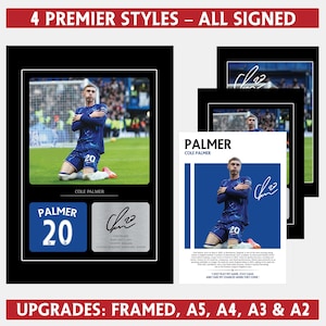 Cole Palmer Signed Photo Poster Football Gifts Print, Autographed Sports Poster, Soccer Wall Art Presents, Sports Bedroom Posters
