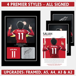 Mohamad Salah Signed Poster, Autographed Footballer Print, Soccer Gifts, Photo Poster, Football Poster Soccer Wall Art, Bedroom Posters