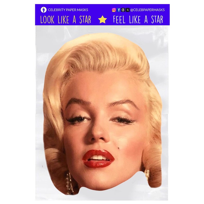 Marilyn Monroe the Blonde Bombshell Celebrity Face Mask - Etsy