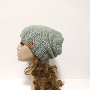 itch-free beanie, alpaca yarn beanie, slouchy beanie, warm hat, cozy hat, soft beanie, wool and alpaca beanie