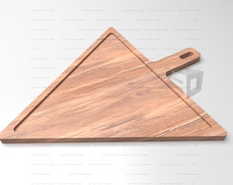Driehoekige houten lade CNC-bestanden: pizzaplank, snijplank (digitale download)
