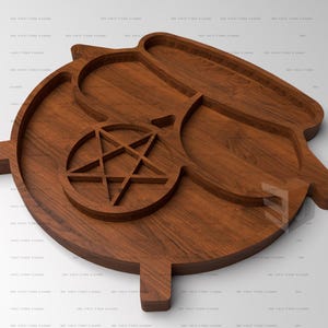 CNC Carved Wooden Witch Cauldron Tray, Halloween Snack Serving (Digital Download)