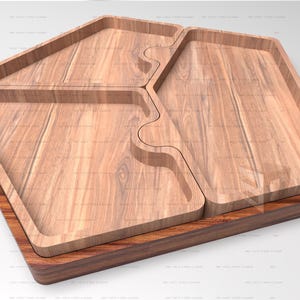 Pentagon Puzzle Wooden Tray 4 puzzle design | files for CNC machining(.Ai, .Dxf, .Pdf, .Eps, .Svg, .Obj, .Stl)