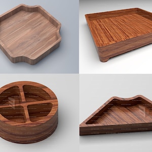 CNC Wooden Tray Bundle: Milling/3D Printing Files (Digital Download)