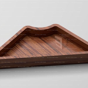 Dreieckiges Holztablett, CNC-Fräsen (Ai, Dxf, Pdf, Eps, Obj, Stl, SVG)
