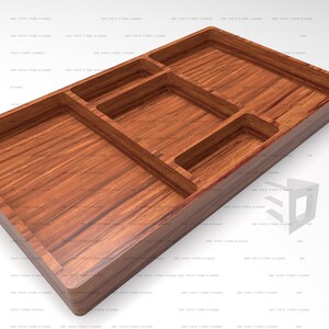 Rectangular Wooden Serving Tray CNC File | Multi-Compartment Food Tray (Digital Download)