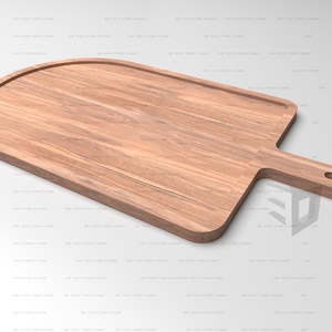 Geschwungenes rechteckiges Holztablett, Pizza Tablett, Schneidebrett Design | Dateien für die CNC-Bearbeitung (.Ai,.Dxf,.Pdf,.Eps, .Svg, .Obj, .Stl)