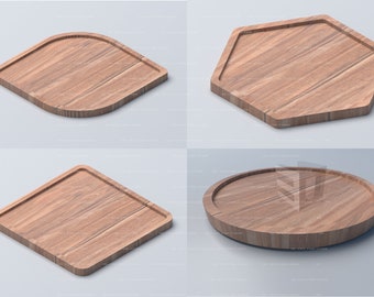 Wooden Coaster bundle for CNC Milling/3D printing ( Ai, Dxf, Pdf, Eps, Obj, Stl, Svg)
