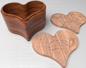 Heart Shaped Wooden Box CNC Files (Digital Download)