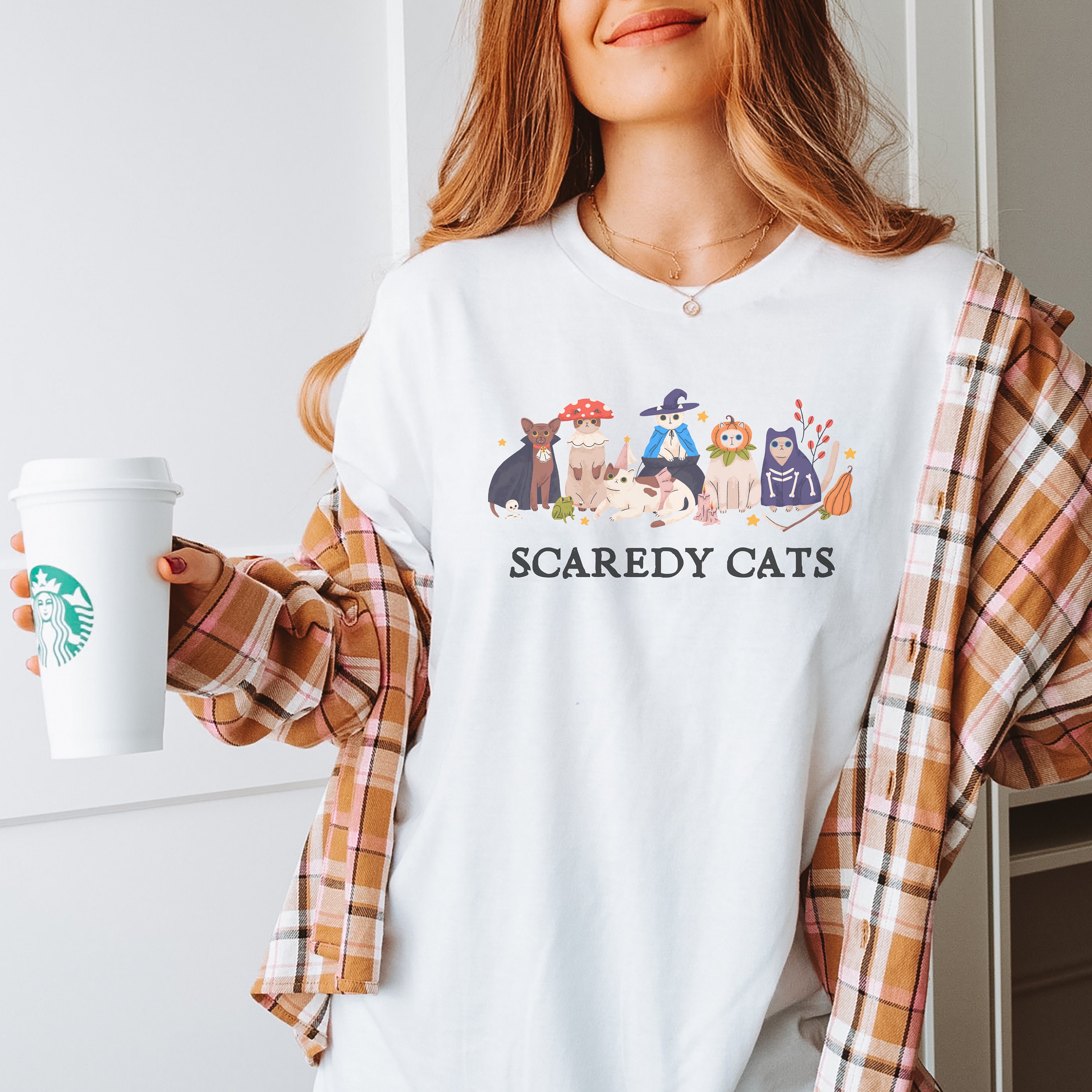 Halloween Cat T-shirt Scaredy Cats Shirt Cute Halloween 