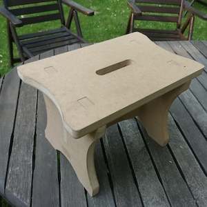 Taburete de madera con escalón Proyecto CNC DIGITAL / DXF / Descarga instantánea / Bricolaje