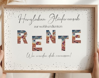Retirement gift, cash gift template, retirement colleagues, certificate, digital pension money packaging, retirement farewell gift, printable