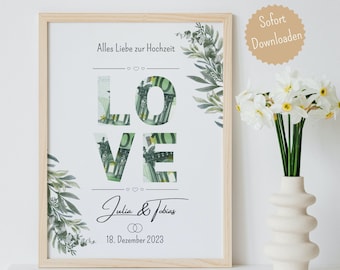 Money gift wedding personalized LOVE poster money gift download wedding gift ideas wedding money gift gift money wedding