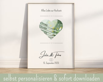 Money gift wedding personalized poster money gift download wedding gift ideas wedding money gift gift money wedding DIY