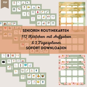 Routinekaarten Visuele routinekaarten voor volwassenen Senioren helpen volwassenen Dagelijkse routinecadeaus voor senioren Spellen Grootouders Routinedag