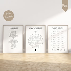 Poster Guest Toilet Wall Decoration Guest Toilet Puzzle WC Pictures Download Guest Bathroom Poster Toilet Guest WC Poster DIY Decoration Bathroom Gift for Moving In
