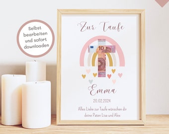 Regalo de Bautismo Regalo de Bautismo de Niña Regalo de Bautismo en Efectivo Regalo de Bautismo en Efectivo Regalo de Invitado Póster de Bautismo Regalos para Bautismo Regalo de Padrinos Comunión