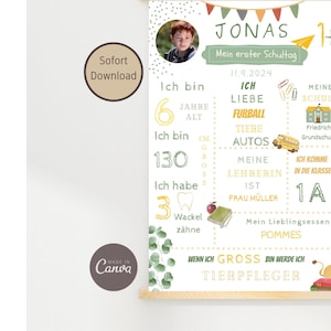 Meilensteintafel Einschulung Safari Meilensteintafel Foto Meilensteinposter personalisieren drucken Geschenk Einschulung Poster Bild druck