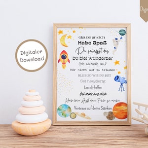 Kinderposter Affirmation Geschenk Kind personalisiertes Geschenk Kind Taufgeschenk Affirmationsposter Kinder Poster positive Sätze Mutmacher