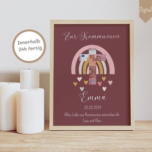 Regalo per la comunione Regalo in denaro per la comunione Regalo in denaro per la comunione Poster digitale per la comunione Regali per file di comunione Croce per la comunione