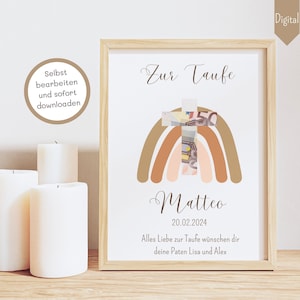 Taufe Geschenk Taufe Junge Taufe Geldgeschenk Taufe Geld Geschenk Gastgeschenk Taufe Poster Geschenke zur Taufe Paten Geschenk Kommunion