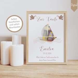 Taufe Geschenk Taufe Junge Taufe Geldgeschenk Taufe Geld Geschenk Gastgeschenk Taufe Poster Geschenke zur Taufe Paten Geschenk Kommunion DIY