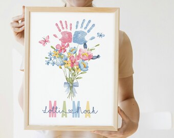 Mom Gift Mom Handprint Mother's Day Gift Personalized Birthday Gift Best Mom Birthday Mother's Day Gift Picture Digital