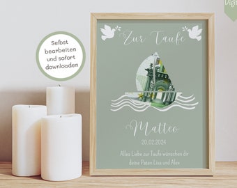 Baptism Gift Baptism Boy Baptism Cash Gift Baptism Cash Gift Guest Gift Baptism Poster Gifts for Baptism Godparents Gift Communion DIY