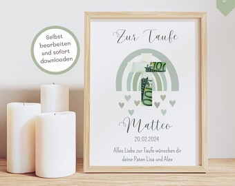 Baptism Gift Baptism Boy Baptism Cash Gift Baptism Cash Gift Guest Gift Baptism Poster Gifts for Baptism Godparents Gift Communion