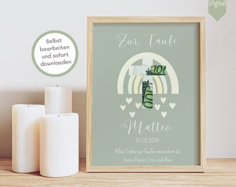 Baptism Gift Baptism Boy Baptism Cash Gift Baptism Cash Gift Guest Gift Baptism Poster Gifts for Baptism Godparents Gift Communion
