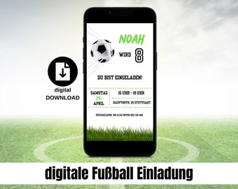 digitale uitnodiging voetbal Whatsapp uitnodiging voetbal uitnodigingskaart gepersonaliseerde voetbal kinderverjaardag eCard verjaardagskaart DIY