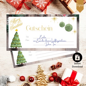 Vale Vale regalo de Navidad Vale regalo de Navidad para Navidad Vale regalo de última hora impreso digitalmente
