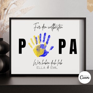 Dad gift dad birthday father&#39;s day gift personalized birthday gift dad father&#39;s day gift digital father handprint DIY