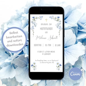 Invito Comunione Invito digitale Comunione Invito ragazzo Biglietti di invito Comunione Whatsapp personalizzato Invito eCard Fai da te
