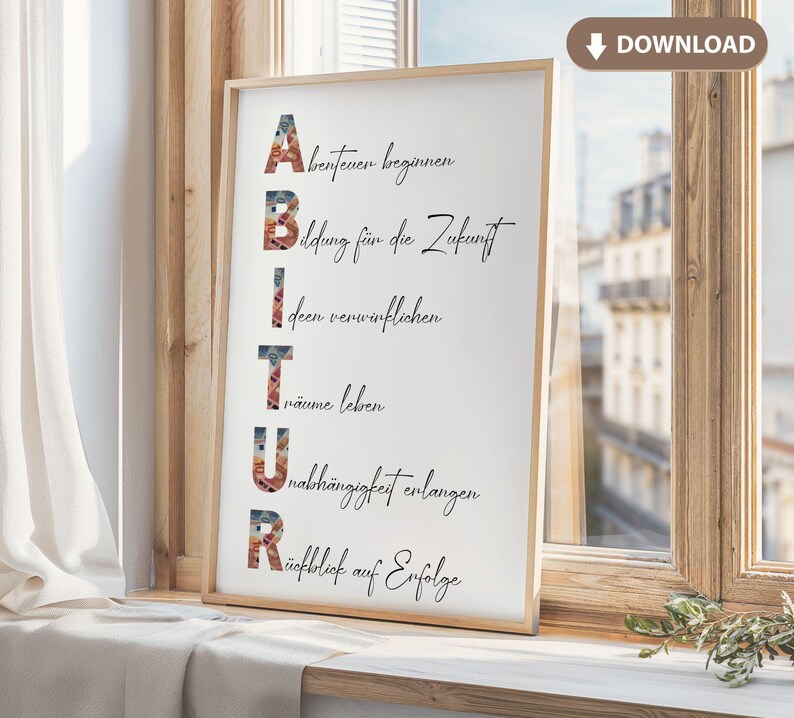 Abi Money Gift Abitur Gift Template Graduation to Print Yourself ...