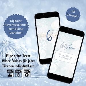 Digitaler Adventskalender personalisiert für Whatsapp Adventskalender png Canva Vorlage Advents Kalender digital Weihnachtskalender download