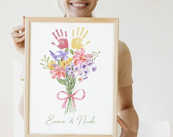 Mom Gift Handprint Children Mother's Day Gift Personalized Gift Mom Birthday Mother's Day Gift Picture Digital DIY Craft